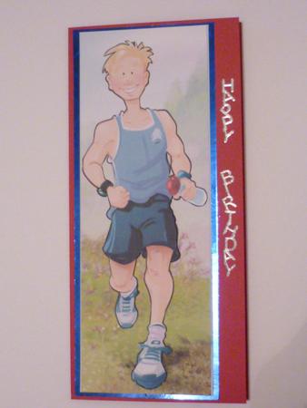 Jogger Dude (blue) Large Dl by Annette Purkis