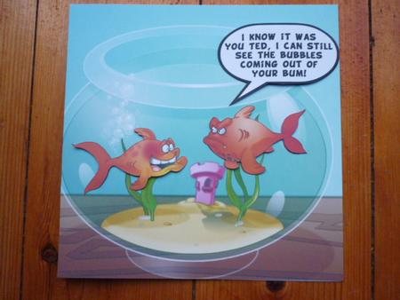 Bubble Fish 8x8 Quick Card by Annette Purkis