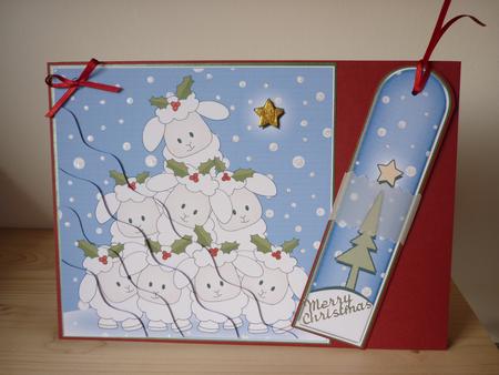 Merry Christmas to Ewe! Quick Card Wavy Corner Side Stacker by Annette Purkis