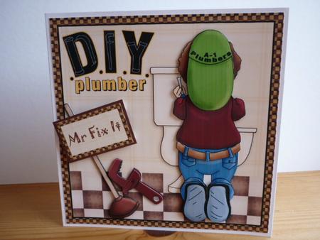 DIY - Mr Fix It - the Plumber Decoupage by Annette Purkis