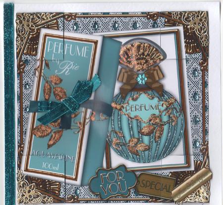 Aquamarine Boxed Perfume for You 8in Topper Sheet by Annette Shreeve