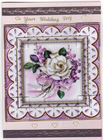 Lilac Wedding Rose E Anglaise 8in Picture Topper Sheet by Annette Shreeve