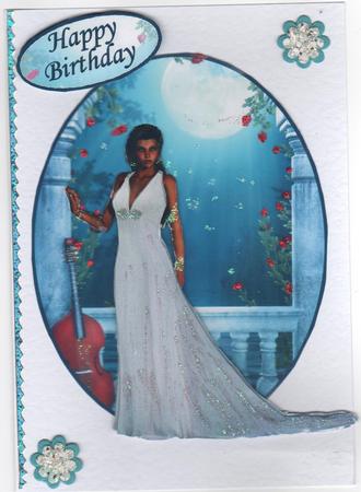 Moonlight Walk Card Front with Decoupage 5 by Annette Shreeve