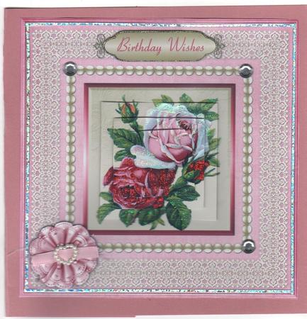 Vintage Roses 'n Lace Pyramid Card Front by Annette Shreeve