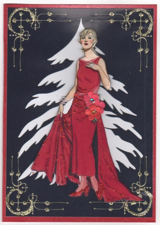 Lady in Red at Christmas by Annette Shreeve
