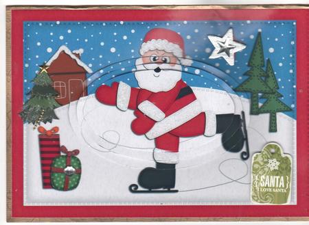 A5 Xmas Santa Oval Pyramage Topper by Annette Shreeve