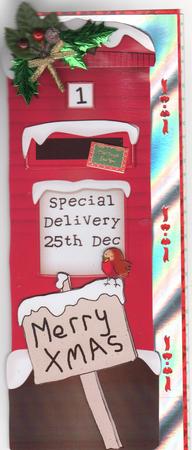 Large Dl Xmas Robins Postbox 3D Decoupage by Annette Shreeve