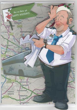 Christmas Bus Driver Dude Decoupage Sheet by Annette Shreeve