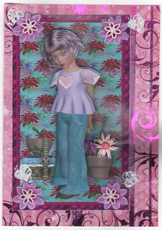 Summer Meadow Girl Decoupage Topper by Annette Shreeve