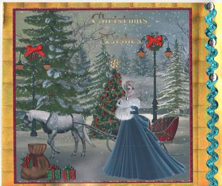 Christmas Sleigh Decoupage Topper by Annette Shreeve