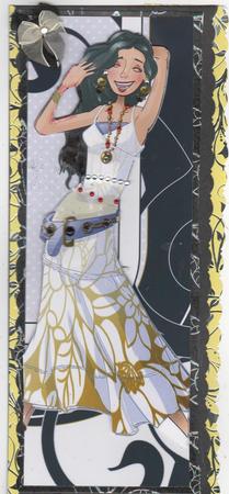 White and Gold Girl Large Dl by Annette Shreeve