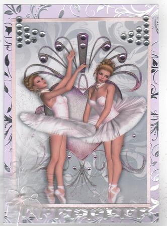 Pretty Ballerinas on a Pretty Heart A4 by Annette Shreeve