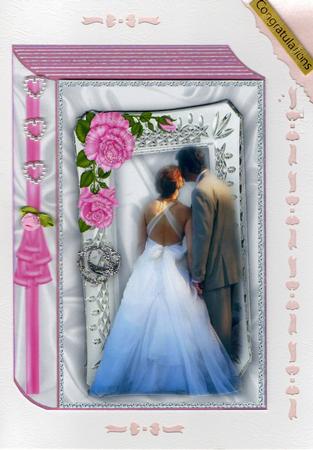 Wedding Couple with Pink Roses in Silver Rame, Book A4 by Annette Shreeve