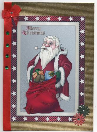 Santa and His Bag A4 by Annette Shreeve
