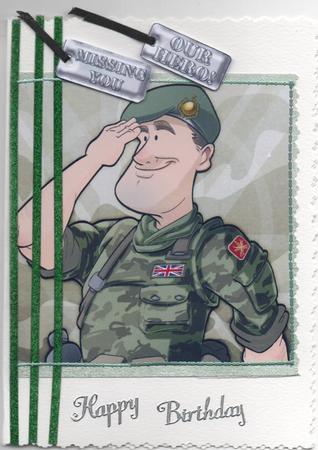 British Army Dude Green Beret 8x8 Quick Card by Annette Shreeve
