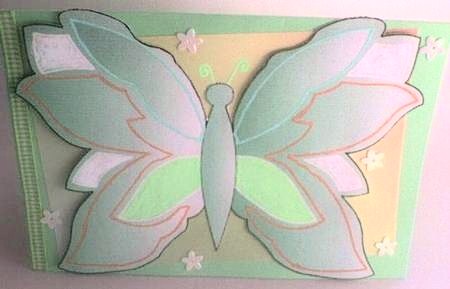 Lace Butterfly Shaped Card (army-green Grey) by Annette Crossley