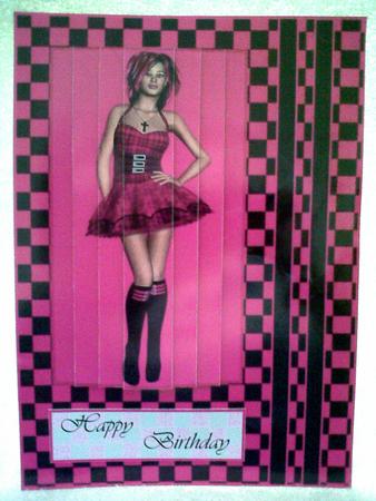 Black/pink Rock Chic Centre Stacker by Annette Crossley