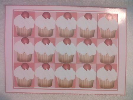 Chequered Cupcake 3D Card Front by Annette Crossley