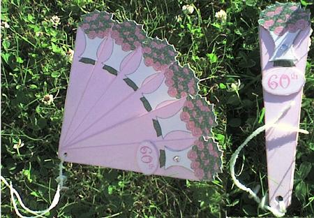 Pink Roses Fan by Annette Crossley