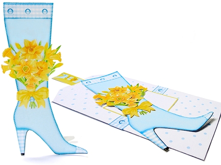 Birth Flower March - Shaped Boot Card and Envelope Featured Gallery Photo