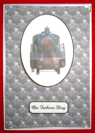 Train Quick Card Front with Decoupage by Annmarie Spriggs