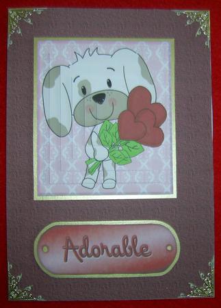 Adorable Puppy Love Card Front by Annmarie Spriggs