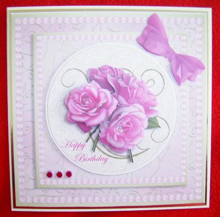 Roses with Pearls Square Card by Annmarie Spriggs