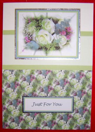 White Roses Checkerboard 3D Topper by Annmarie Spriggs