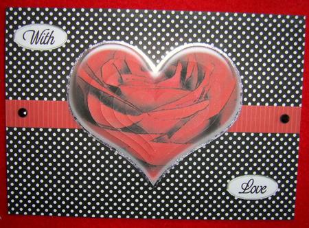 Romantic Roses Quick Card with Heart Shaped Pyramage by Annmarie Spriggs
