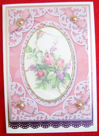Rose Bouquet Lace 7x5in Swirvey Top Bottom Stacker by Annmarie Spriggs
