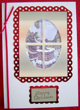 Santa Down the Chimney Window Card by Annmarie Spriggs