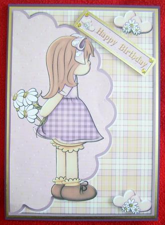 Lil Miss Daisy Envelope Card with Decoupage by Annmarie Spriggs