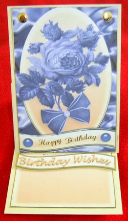 Altered Vintage Rose-blue- Topper with 3D by Annmarie Spriggs