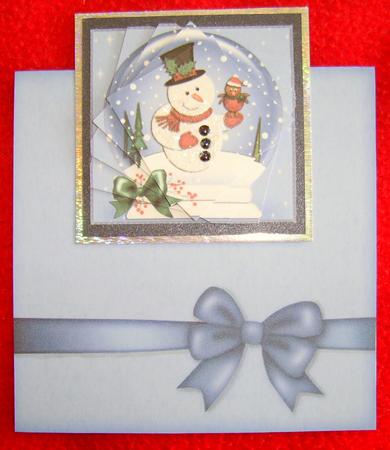 Xmas Snowman Snowglobe No-hole Over the Edge Spiral Pyramid by Annmarie Spriggs