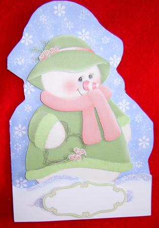 Snow Lady Shaped Christmas Card by Annmarie Spriggs