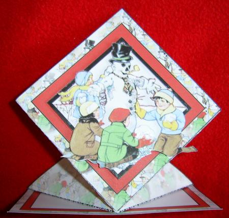 Let's Build a Snowman Diamond Fold Card by Annmarie Spriggs