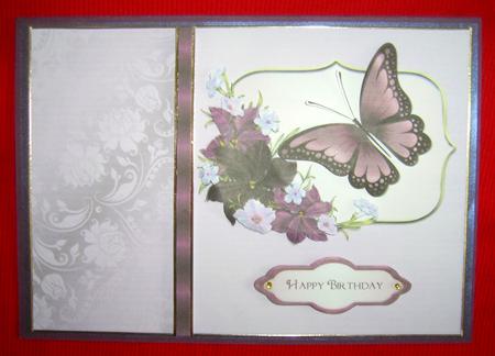 Burgundy Butterfly with Decoupage Quick Card by Annmarie Spriggs