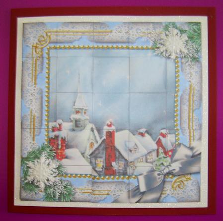 Rooftops Snow 5inch 3D Paper Weaving Sheet by Annmarie Spriggs