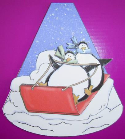 Sledging Penguin's Wobble Card Sheet by Annmarie Spriggs