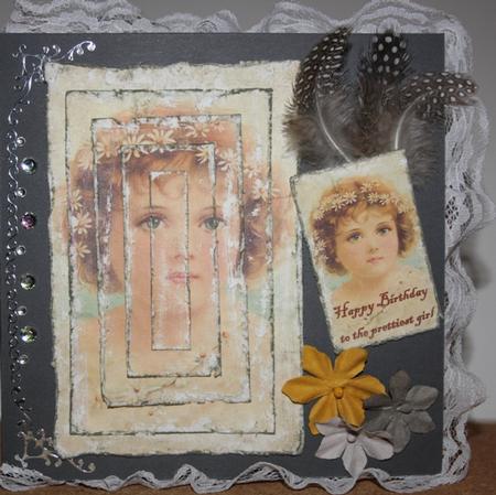 Little Girl Vintage Portrait Pyramage Sheet #2 by Antonia Kortzi