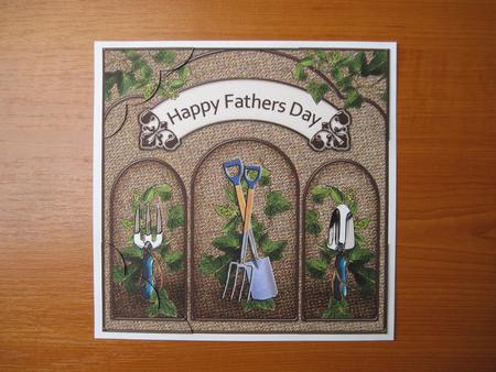 8 x 8 Gardening Fathers Day Scalloped Corner Topper by Apetroae Stefan