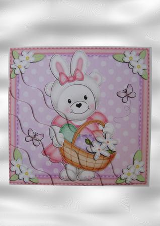 Teddy Tess's Easter Basket Wavy Corner Side Stacker by Apetroae Stefan