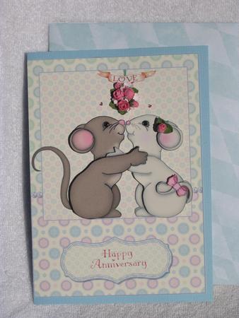 Kissing Under the Mistletoe Card Front and Decoupage by April Rogers