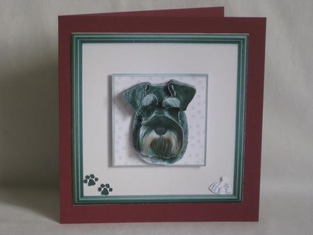 Schnauzer Portrait 3D Decoupage by April Rogers
