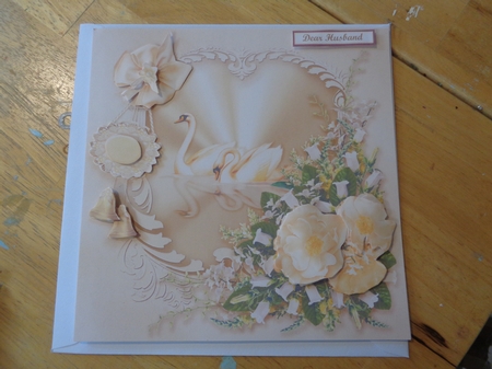 Wedding and Anniversary Swans Decoupage -8in x 8in Decoupage by asmaa farooq