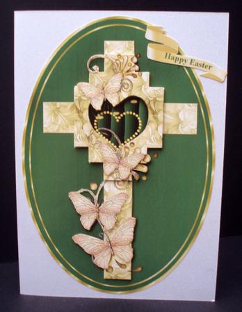 Cross with Butterflies Card Topper 2 by Audrey Brown clifford