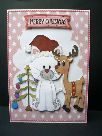 Little White Pussycat & Reindeer by Audrey Brown clifford