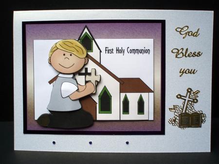 Boy Kneeling First Communion by Audrey Brown clifford