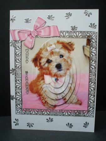 Cute Little Terrier Puppy, Oval Pyramids by Audrey Brown clifford