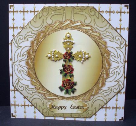 Octagon Shaped Easter/ Sympathy/ Christening Topper 3 by Audrey Brown clifford